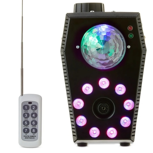 Strobing color change coffin light w/ fog effects NEW in box remote controlled - Picture 2 of 9
